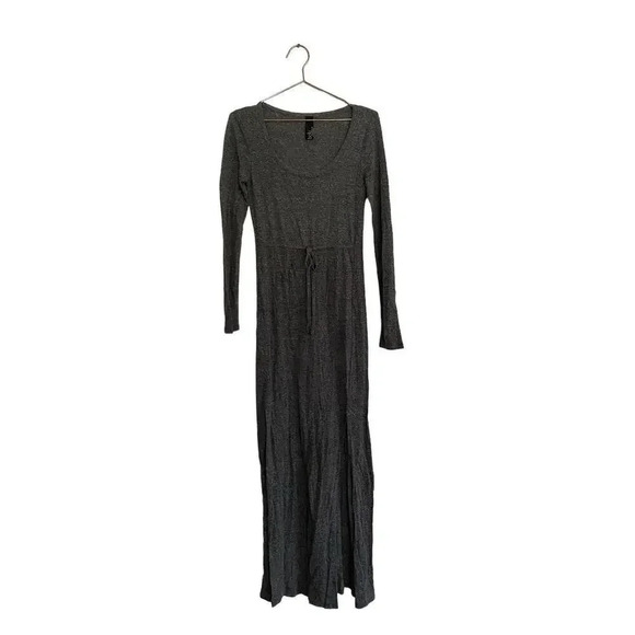 Bobi Women's Gray Long Sleeves Scoop Neck Maxi Dress Size Small - Picture 1 of 5